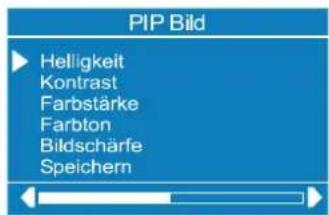 PIP Bild Helligkeit Kontrast Farbstärke Farbton Bildschärfe Speichern