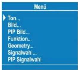 Menü ► Ton... Bild... PIP Bild... Funktion... Geometry... Signalwahl... PIP Signalwahl