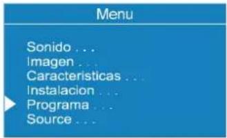 Menu Sonido ... Imagen ... Características ... Instalacion ... Programa ... Source ...