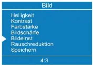 Bild Helligkeit Kontrast Farbstärke Bildschärfe Bildeinst Rauschreduktion Speichern 4:3
