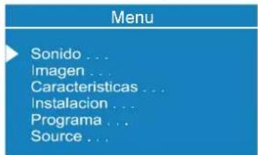 Menu Sonido ... Imagen ... Caracteristicas ... Instalacion ... Programa ... Source ...