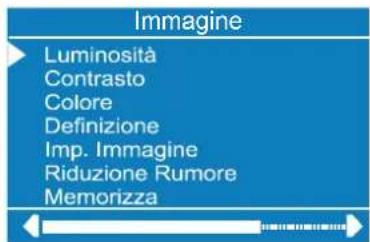 Immagine Luminosità Contrasto Colore Definizione Imp. Immagine Riduzione Rumore Memorizza