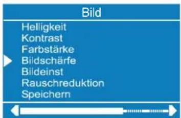 Bild Helligkeit Kontrast Farbstärke Bildschärfe Bildeinst Rauschreduktion Speichern