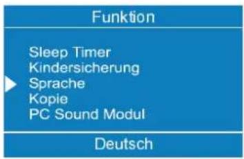 Funktion Sleep Timer Kindersicherung Sprache Kopie PC Sound Modul Deutsch
