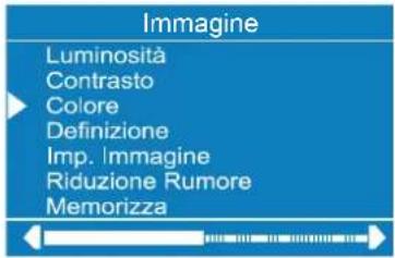 Immagine Luminosità Contrasto Colore Definizione Imp. Immagine Riduzione Rumore Memorizza