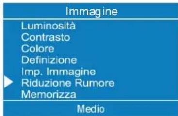 Immagine Luminosità Contrasto Colore Definizione Imp. Immagine Riduzione Rumore Memorizza Medio