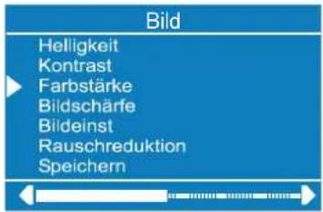 Bild Helligkeit Kontrast Farbstärke Bildschärfe Bildeinst Rauschreduktion Speichern