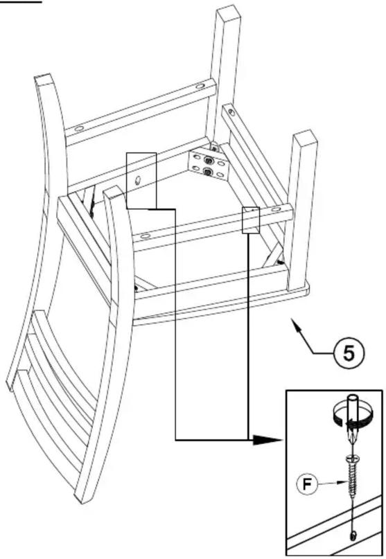 Technical diagram of a mechanical assembly with labeled parts and an inset showing a screwdriver inserted into a base.