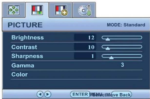 BENQ GL2023A - Picture menu - 1
