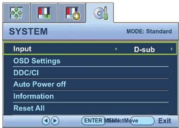 BENQ GL2023A - System menu - 1