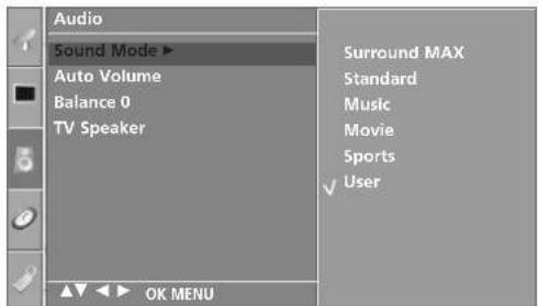 LG 32LC51-ZA - SOUND SETTING ADJUSTMENT -USER MODE - 3