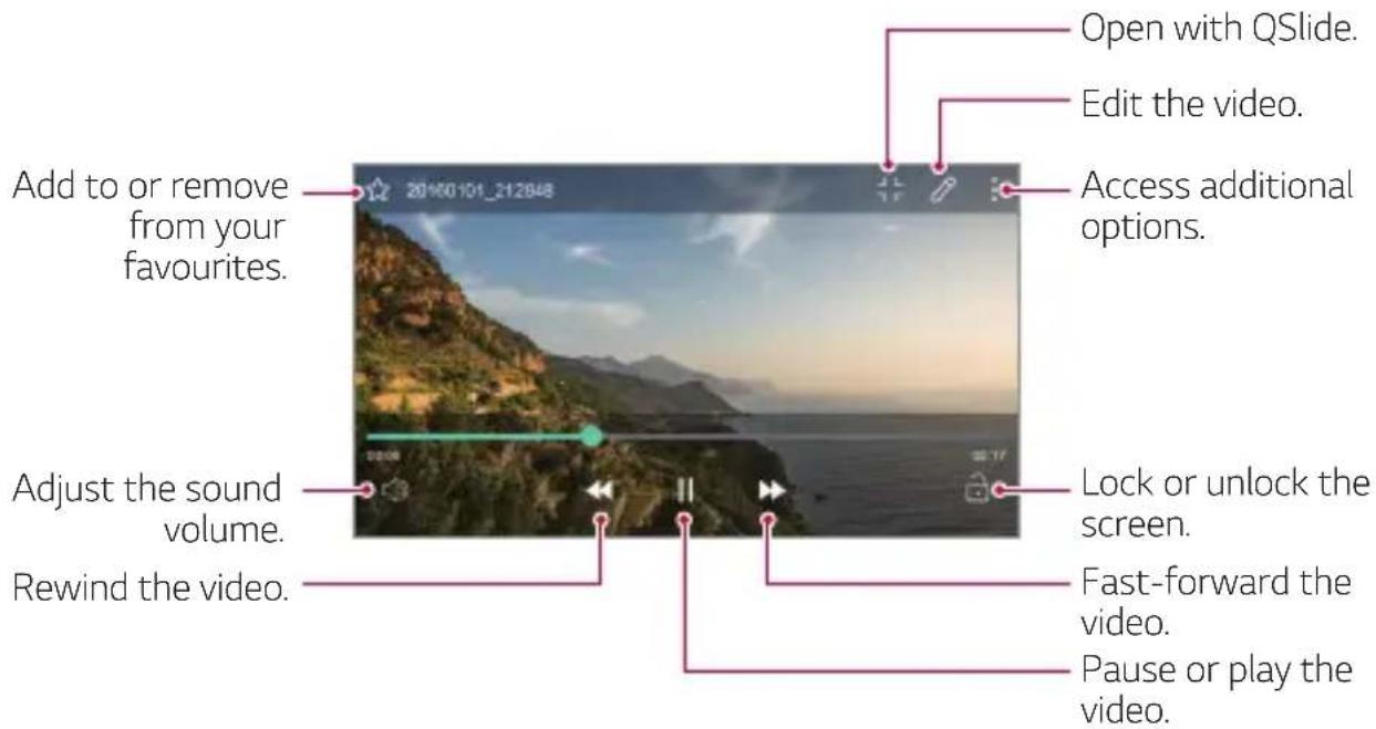 Open with QSlide. Edit the video. Access additional options. Add to or remove from your favourites. 20160101_212848 Adjust the sound volume. Rewind the video. Lock or unlock the screen. Fast-forward the video. Pause or play the video.