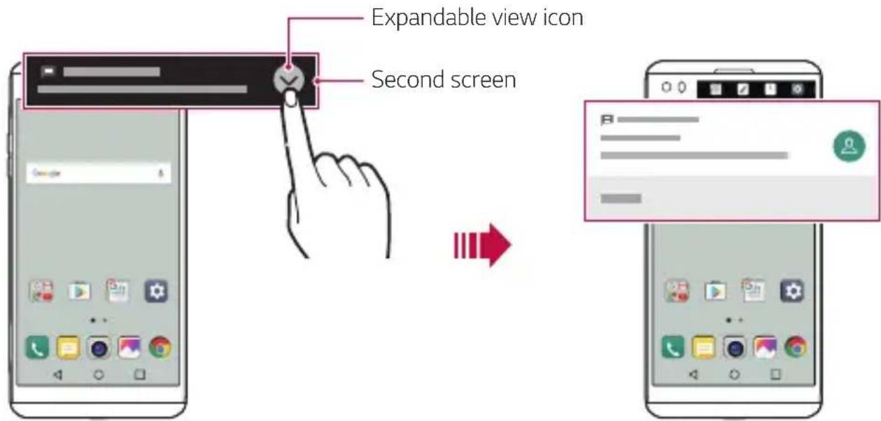 Expandable view icon Second screen