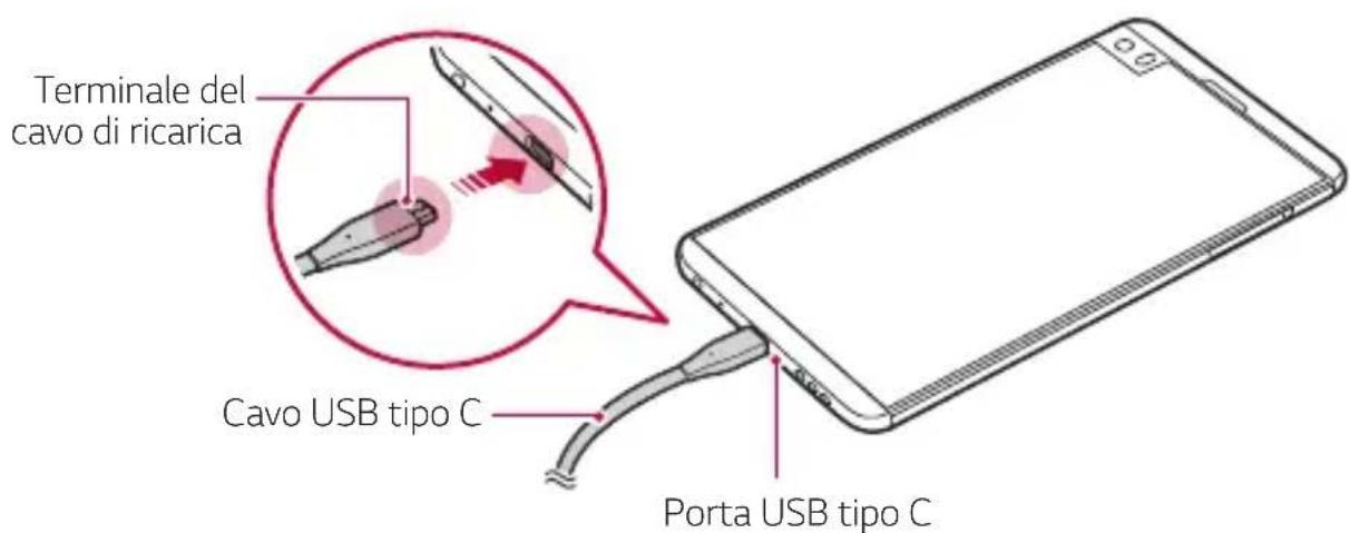 Terminale del cavo di ricarica Cavo USB tipo C Porta USB tipo C