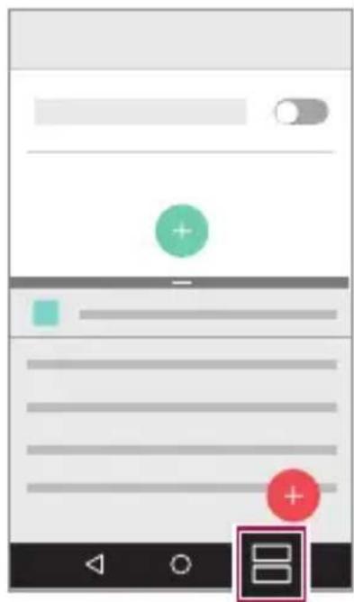Mobile app interface screenshot showing a header bar with a green plus button and a red plus button labeled 'B' on the right.