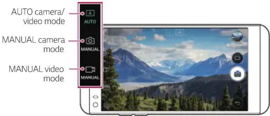 AUTO camera/ video mode MANUAL camera mode MANUAL video mode