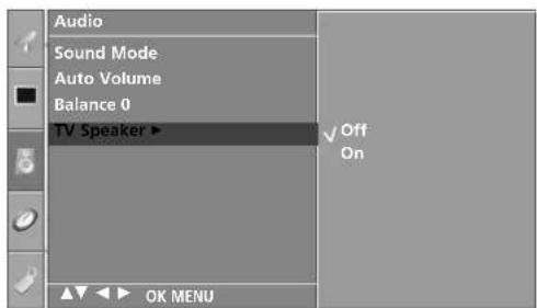 LG 42LC53-ZA - TV SPEAKERS ON/OFF SETUP - 3