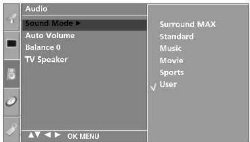 LG 42LC53-ZA - SOUND SETTING ADJUSTMENT -USER MODE - 3