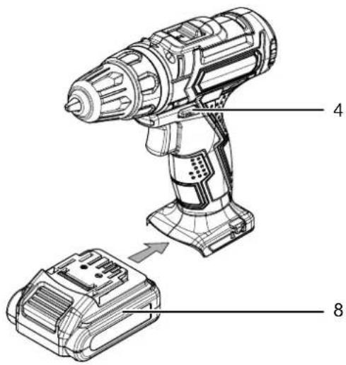 TROTEC PSCS 11-16V - Akku einsetzen - 1