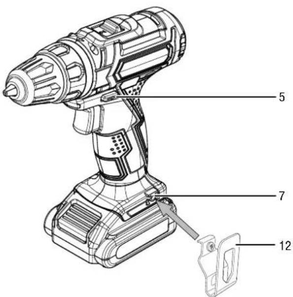 TROTEC PSCS 10-16V - Gürtelclip montieren - 1
