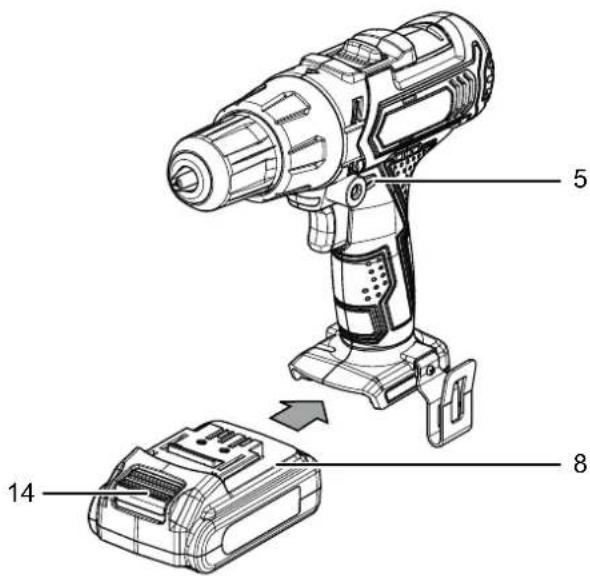 TROTEC PHDS 10-20V - Akku einsetzen - 1