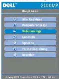 DELL 2100MP - Menü Videoanzeige - 1
