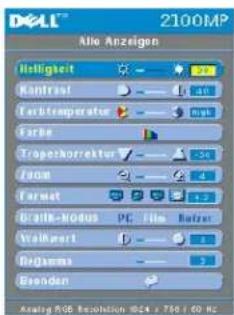 DELL 2100MP - Menüsteuerung (OSD-Menüs) - 2