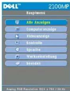 DELL 2100MP - Menüsteuerung (OSD-Menüs) - 1