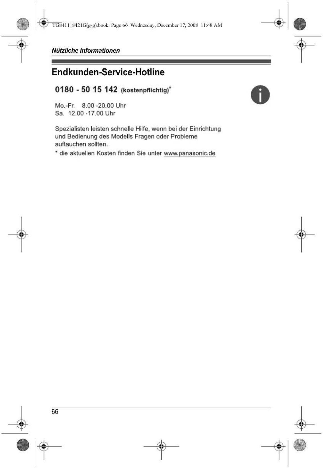 PANASONIC KX-TG8411G - Kostenlose Fehlerbeseitigung - 1