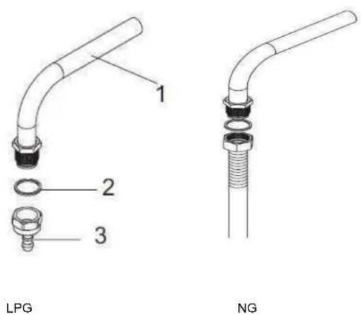 Orima ORF 630 VX - Change the pipe for LPG connection - 1