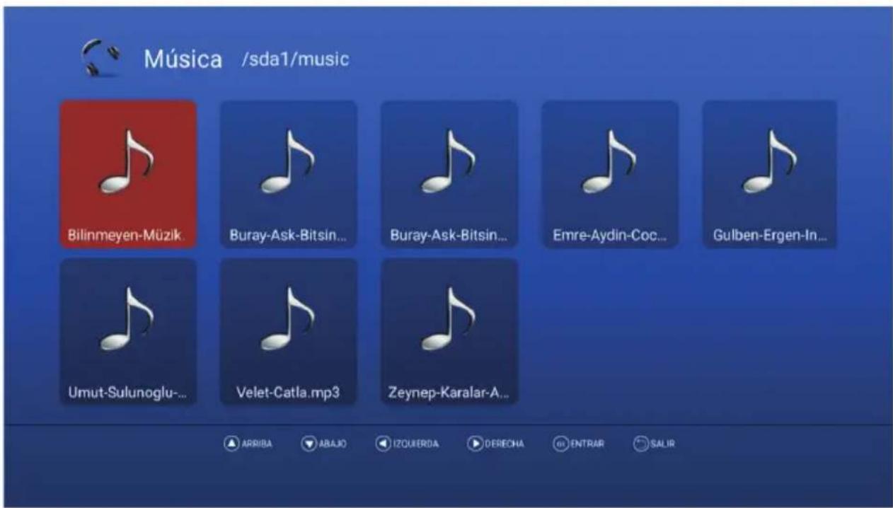 Música /sda1/music Bilinmeyen-Müzik. Buray-Ask-Bitsin... Buray-Ask-Bitsin... Emre-Aydin-Coc... Gulben-Ergen-In... Umut-Sulunoglu... Velet-Catla.mp3 Zeynep-Karalar-A... ARRIBA ABAJO IZQUIERDA DERECHA ENTRAR SALIR