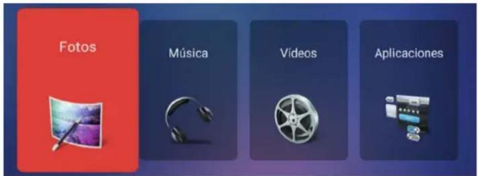 Fotos Música Vídeos Aplicaciones