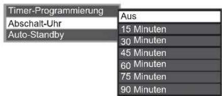 PANASONIC Viera TX-L37EW5 - Wählen Sie [Abschalt-Uhr] aus und nehmen Sie die Zeiteinstellung in 15-Minuten-Schritten vor - 1