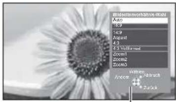 PANASONIC Viera TX-L37EW5 - Rufen Sie die Bildseitenverhältnis-Wahlliste auf. - 2