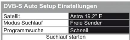 PANASONIC Viera TX-L37EW5 - Stellen Sie den gewünschten Satelliten, Suchlaufmodus und Programmsuch-Modus ein - 1