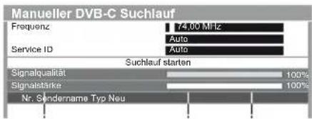 PANASONIC Viera TX-L37EW5 - Eingabe der Frequenz 2 Wählen Sie [Suchlauf starten] - 1