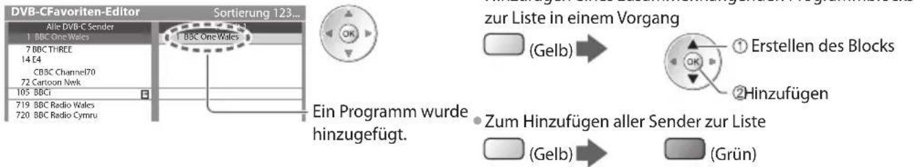 PANASONIC Viera TX-L37ES31 - Auflisten der DVB-Favoriten-Programme [Favoriten bearbeiten] - 2