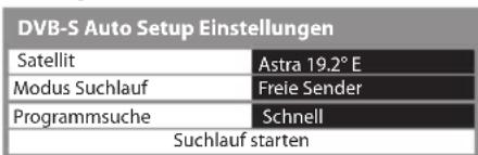 PANASONIC Viera TX-L37ES31 - Stellen Sie den gewünschten Satelliten, Suchlaufmodus und Programmsuch-Modus ein. - 1