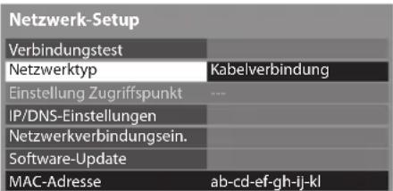 PANASONIC Viera TX-L37ES31 - Wählen Sie [Netzwerktyp] und stellen Sie auf [Kabelverbindung] ein - 1