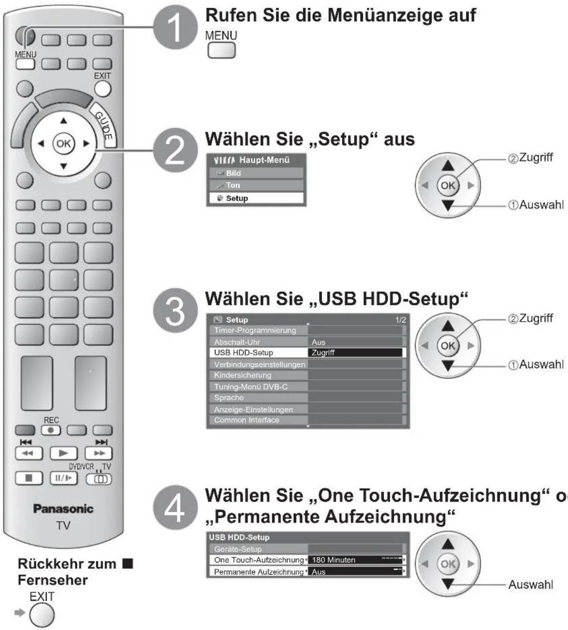 PANASONIC Viera TX-L32GT24 - Aufnahme von Fernsehprogrammen auf die USB-Festplatte - 1
