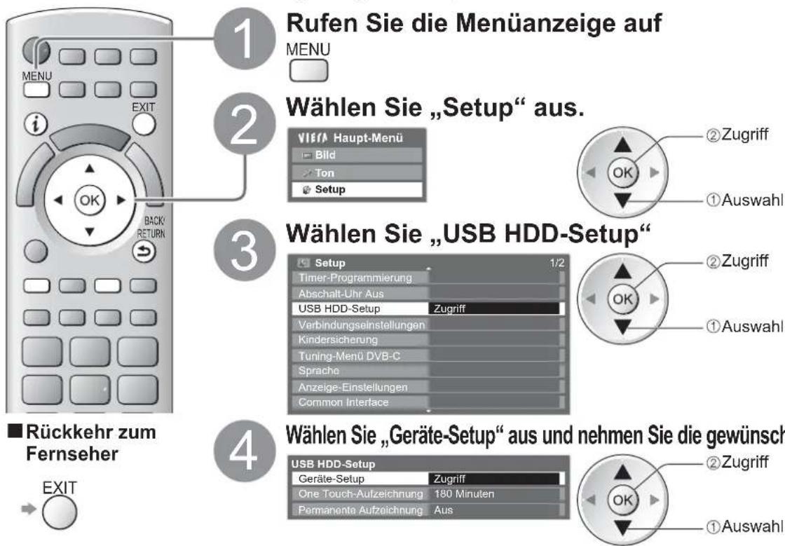PANASONIC Viera TX-L32GT24 - Einstellungen für die USB-Festplatte - 1