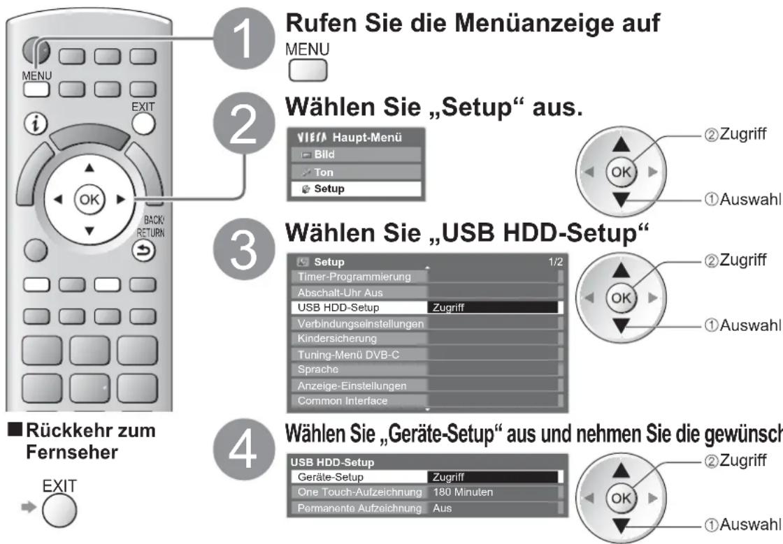 PANASONIC Viera TX-L32GF22 - Einstellungen für die USB-Festplatte - 1