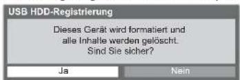 PANASONIC Viera TX-L32GF22 - Bestätigung des USB-Festplattenformats - 1