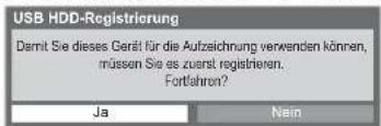 PANASONIC Viera TX-L32GF22 - Bestätigung der USB-Festplattenregistrierung - 1