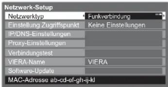 PANASONIC Viera TX-L32GF22 - Netzwerkeinstellungen für die Wireless-LAN-Verbindung - 1