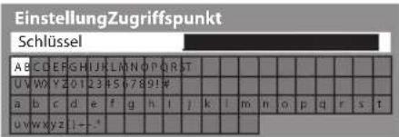 PANASONIC Viera TX-L32EW30S - Geben Sie den Verschlüsselungscode des Zugangspunktes ein (Legen Sie die Zeichen nacheinander fest) - 1