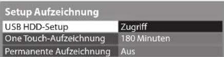 PANASONIC Viera TX-L32EW30S - Wählen Sie [USB HDD-Setup] und nehmen Sie die gewünschte Einstellung vor - 1