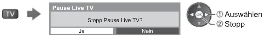 PANASONIC Viera TX-L32ETW5W - ■ Rückkehr zum laufenden Fernsehprogramm (Wiedergabe von [Pause Live TV anhalten] / Pause beenden) - 1