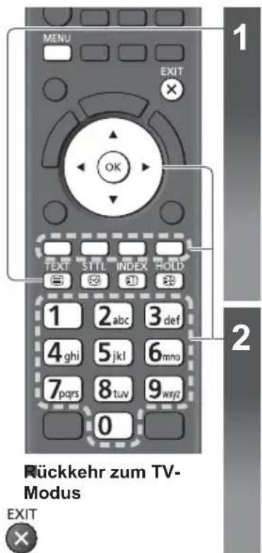 PANASONIC Viera TX-L32ETW5W - ■ Modus umschalten [Videotext] (S. 42) - 1