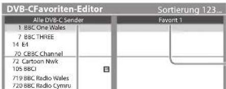 PANASONIC Viera TX-L32DT30Y - Auflisten der DVB-Favoriten-Programme [Favoriten bearbeiten] - 1